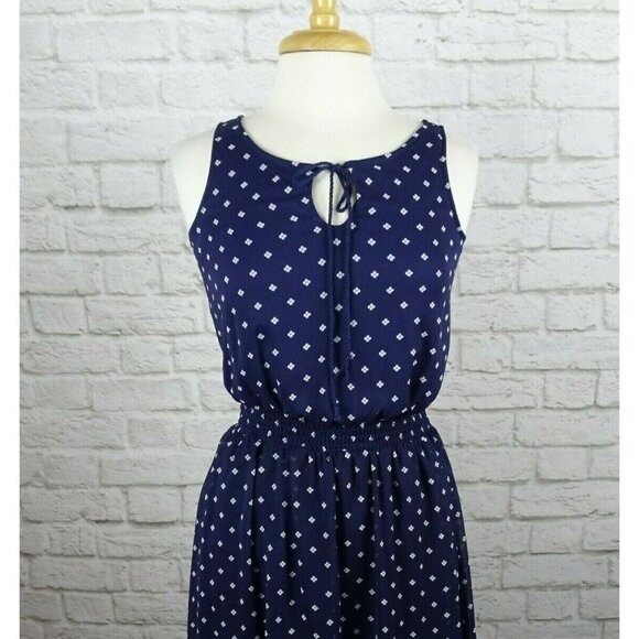 💰3/$25  Sleeveless Hi Lo Dress Sheer Sleeveless Lace Detail Floral Small - Picture 4 of 12